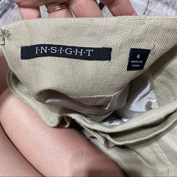 Insight Tan Linen vintage skirt - Picture 3 of 6